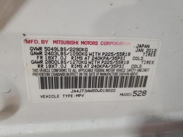 2012 MITSUBISHI OUTLANDER - JA4JT3AW5CU019022