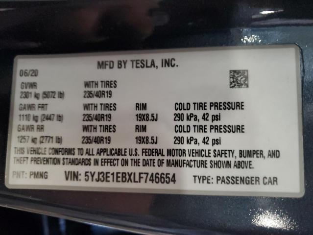 2020 TESLA MODEL 3 - 5YJ3E1EBXLF746654