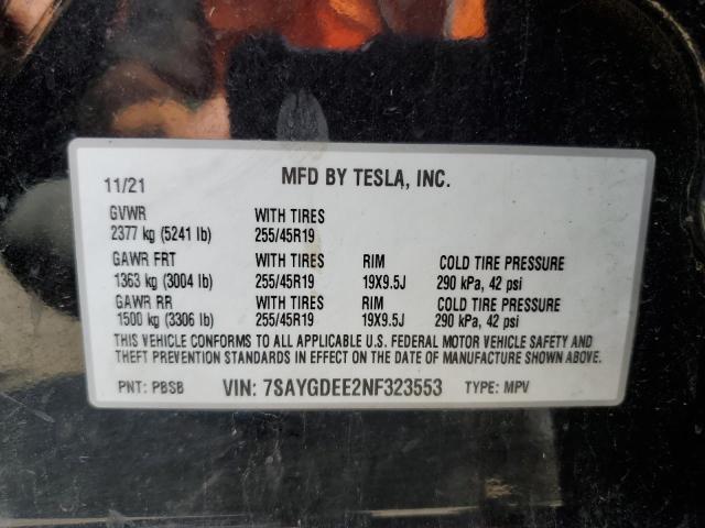 2022 TESLA MODEL Y - 7SAYGDEE2NF323553