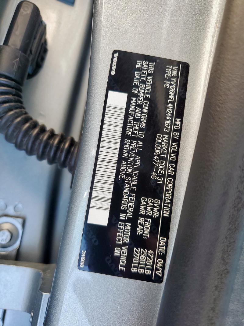 2017 VOLVO S60 YV126MFL4H2441673