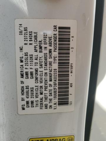 2015 ACURA TLX 19UUB2F36FA002039