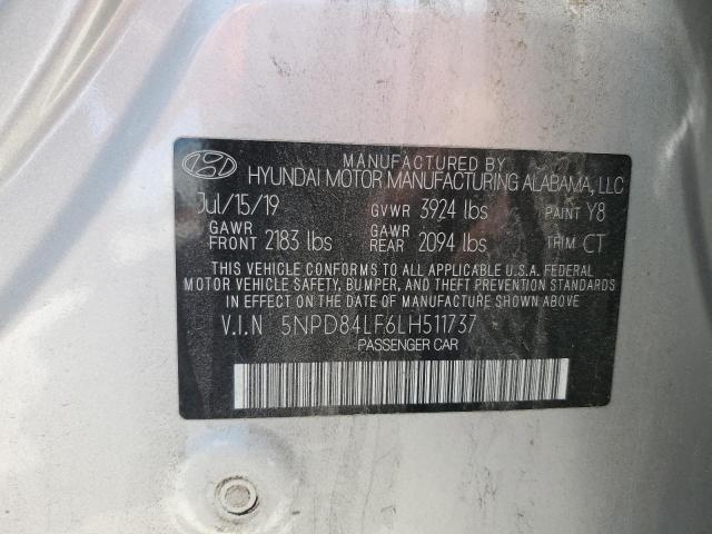 2020 HYUNDAI ELANTRA SEL 5NPD84LF6LH511737