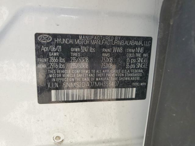 2021 HYUNDAI SANTA FE S 5NMS2DAJ7MH353407