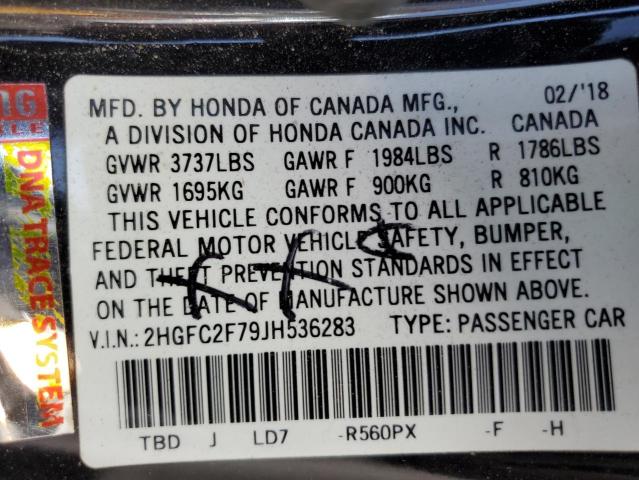 2018 HONDA CIVIC EX 2HGFC2F79JH536283