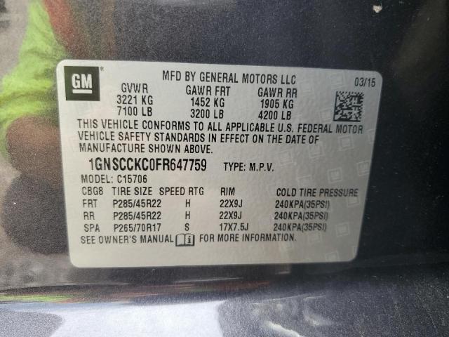2015 CHEVROLET TAHOE C150 1GNSCCKC0FR647759