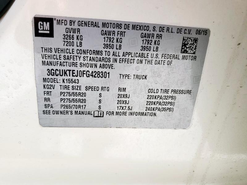 2015 CHEVROLET SILVERADO - 3GCUKTEJ0FG428301