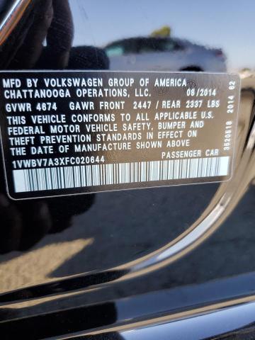 2015 VOLKSWAGEN PASSAT SE - 1VWBV7A3XFC020644