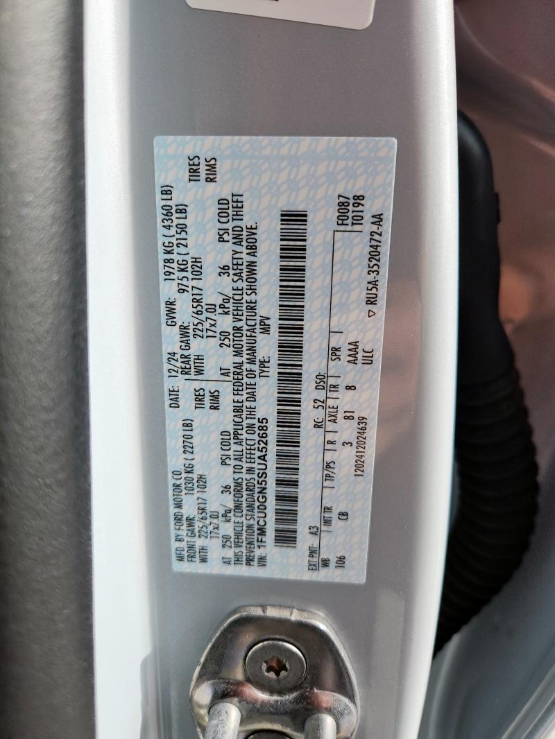 2025 FORD ESCAPE ACT 1FMCU0GN5SUA52685