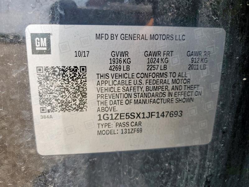 2018 CHEVROLET MALIBU PRE 1G1ZE5SX1JF147693