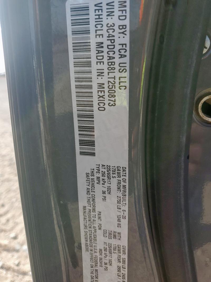 2020 DODGE JOURNEY SE 3C4PDCAB8LT250873