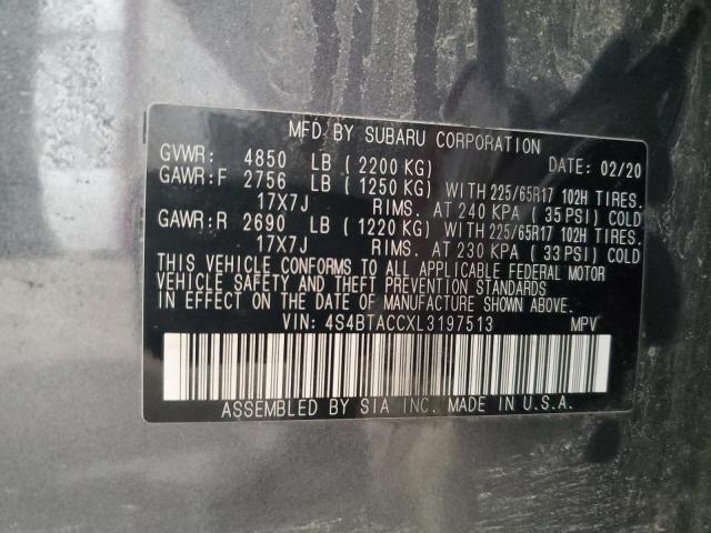 2020 SUBARU OUTBACK PR 4S4BTACCXL3197513
