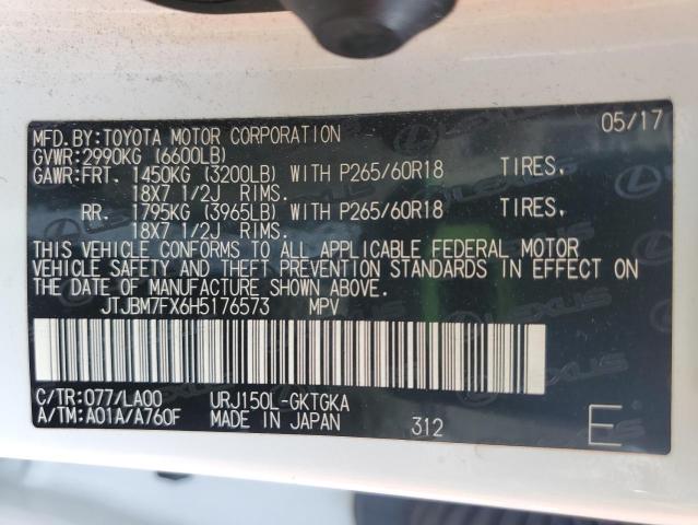 2017 LEXUS GX 460 JTJBM7FX6H5176573