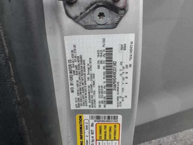 2017 FORD FUSION SE - 3FA6P0HD4HR331582