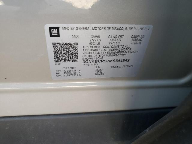2021 CHEVROLET BLAZER 2LT - 3GNKBCRS7MS544543