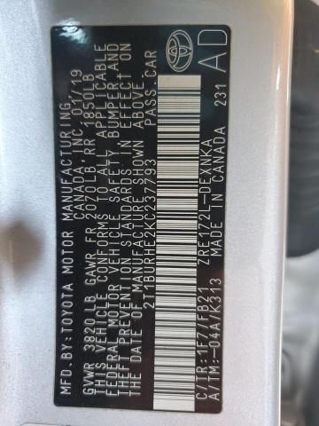 2019 TOYOTA COROLLA L - 2T1BURHE2KC237793