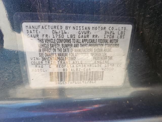 2016 NISSAN VERSA S - 3N1CN7AP6GL912862
