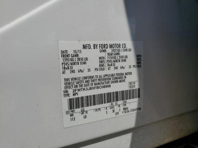 2015 FORD EDGE SEL - 2FMTK3J8XFBC08998