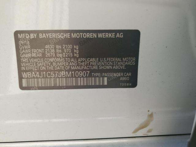 2018 BMW 430I GRAN WBA4J1C57JBM10907