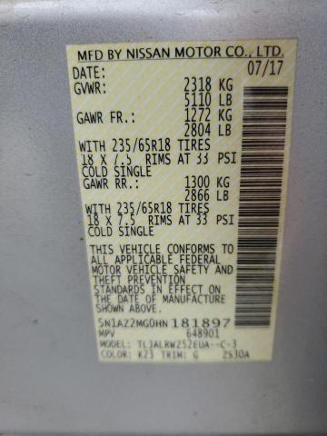 2017 NISSAN MURANO S 5N1AZ2MG0HN181897
