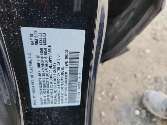 2019 HONDA RIDGELINE 5FPYK3F63KB003691