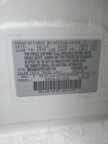 2015 NISSAN SENTRA S 3N1AB7AP2FL687175