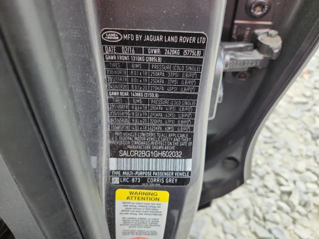 2016 LAND ROVER DISCOVERY SALCR2BG1GH602032