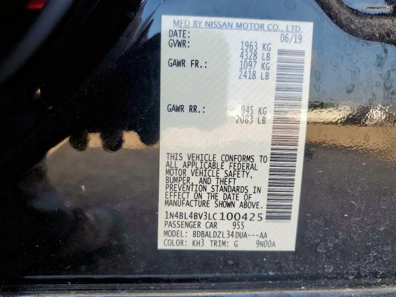2020 NISSAN ALTIMA S - 1N4BL4BV3LC100425