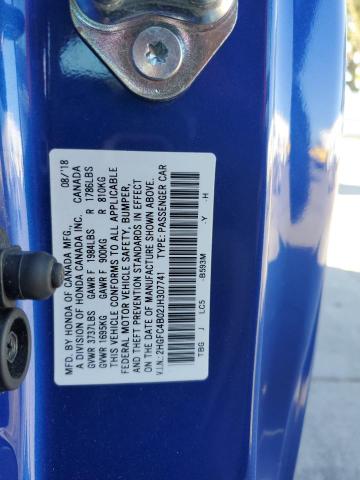 2018 HONDA CIVIC LX 2HGFC4B02JH307741