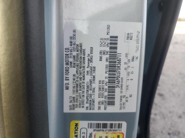 2013 FORD FUSION SE - 3FA6P0LU7DR368711