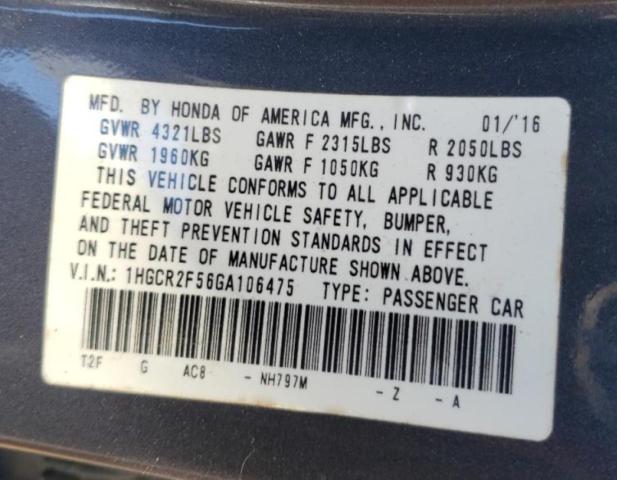1HGCR2F56GA106475 2016 HONDA ACCORD