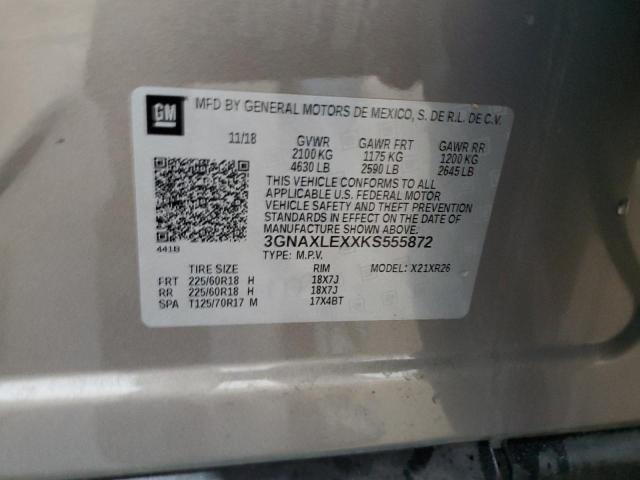 2019 CHEVROLET EQUINOX LT 3GNAXLEXXKS555872