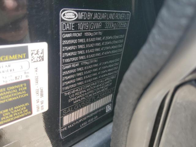 2020 LAND ROVER RANGE ROVE - SALGV5SE7LA585947