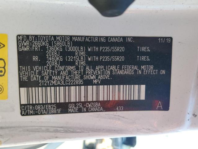 2020 LEXUS RX 350 F S 2T2YZMDA3LC222895