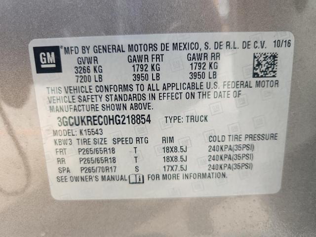 2017 CHEVROLET SILVERADO - 3GCUKREC0HG218854
