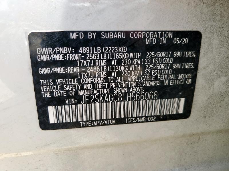 2020 SUBARU FORESTER P - JF2SKAGC8LH566066
