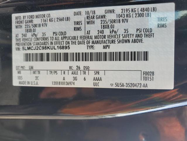 2019 LINCOLN MKC SELECT 5LMCJ2C98KUL16895