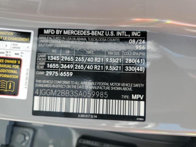 2025 MERCEDES-BENZ EQE SUV 35 4JGGM2BB3SA059985