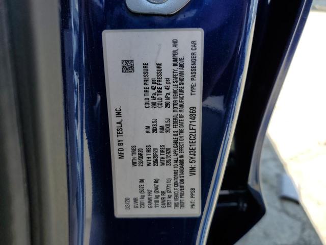 2020 TESLA MODEL 3 5YJ3E1EC2LF714869