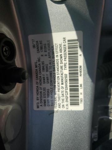 2017 HONDA CIVIC LX 2HGFC2F53HH562502