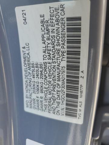 2021 HONDA ACCORD SPO 1HGCV2F30MA017975
