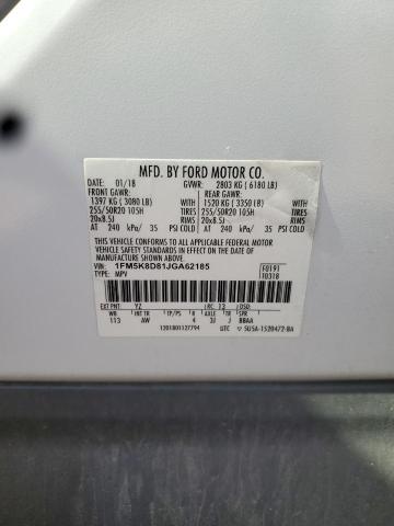 2018 FORD EXPLORER X - 1FM5K8D81JGA62185