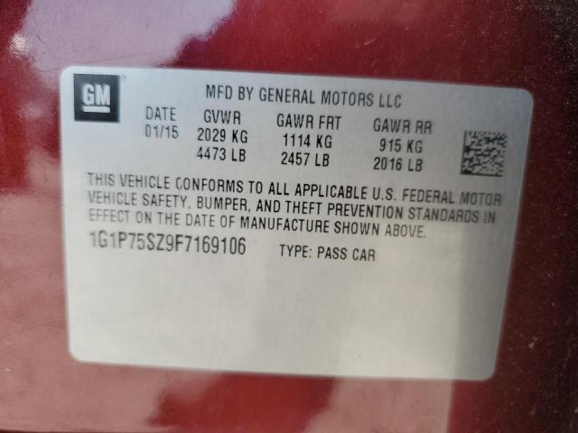 2015 CHEVROLET CRUZE 1G1P75SZ9F7169106