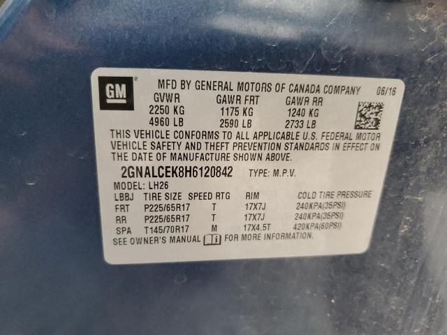 2017 CHEVROLET EQUINOX 2GNALCEK8H6120842