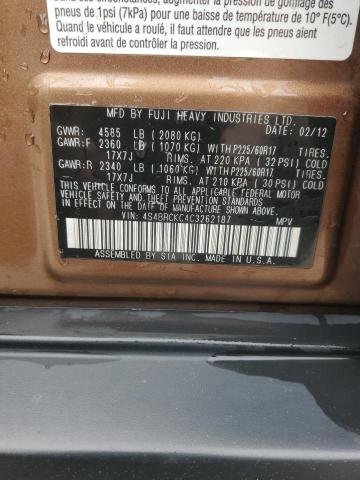 2012 SUBARU OUTBACK 2. - 4S4BRCKC4C3262187