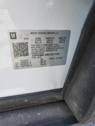 2019 GMC ACADIA SLT 1GKKNMLS8KZ217233