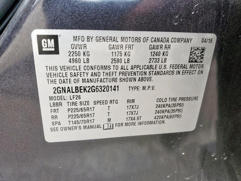 2016 CHEVROLET EQUINOX LS - 2GNALBEK2G6320141