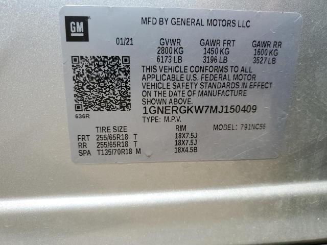2021 CHEVROLET TRAVERSE L 1GNERGKW7MJ150409