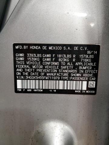 2015 HONDA FIT LX 3HGGK5H55FM711979