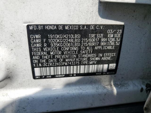 2023 HONDA HR-V LX 3CZRZ2H33PM743275