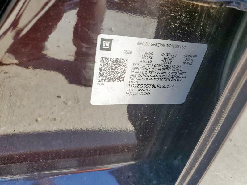 2020 CHEVROLET MALIBU RS 1G1ZG5ST8LF135177